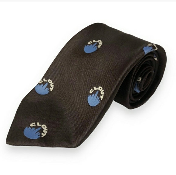 CARSON PIRIE SCOTT & CO Brown & Blue “Clout” Tie - VINTAGE 100% polyester - Picture 2 of 6
